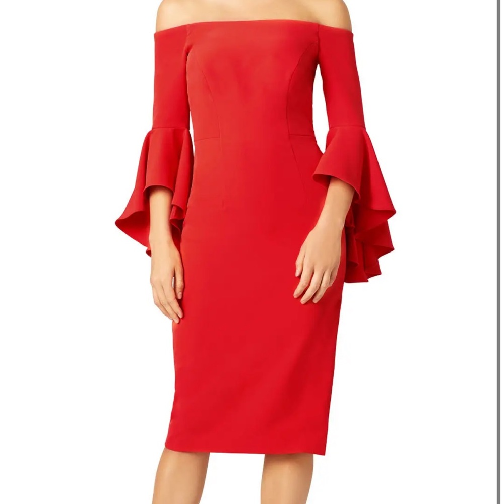 Flame Red Selena Slit Dress **Pulled tag off but never worn.